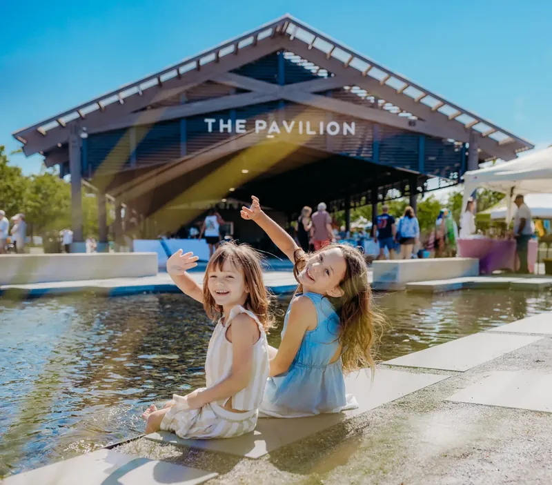 Gathering at The Pavilion during a community market